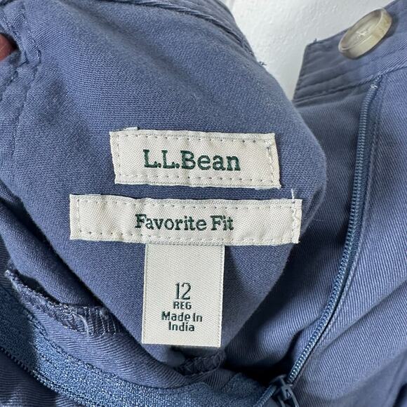 L.L. Bean Pants Women’s 12 Blue Gray Favorite Fit Cargo Utility Pockets Outdoors - Picture 6 of 9
